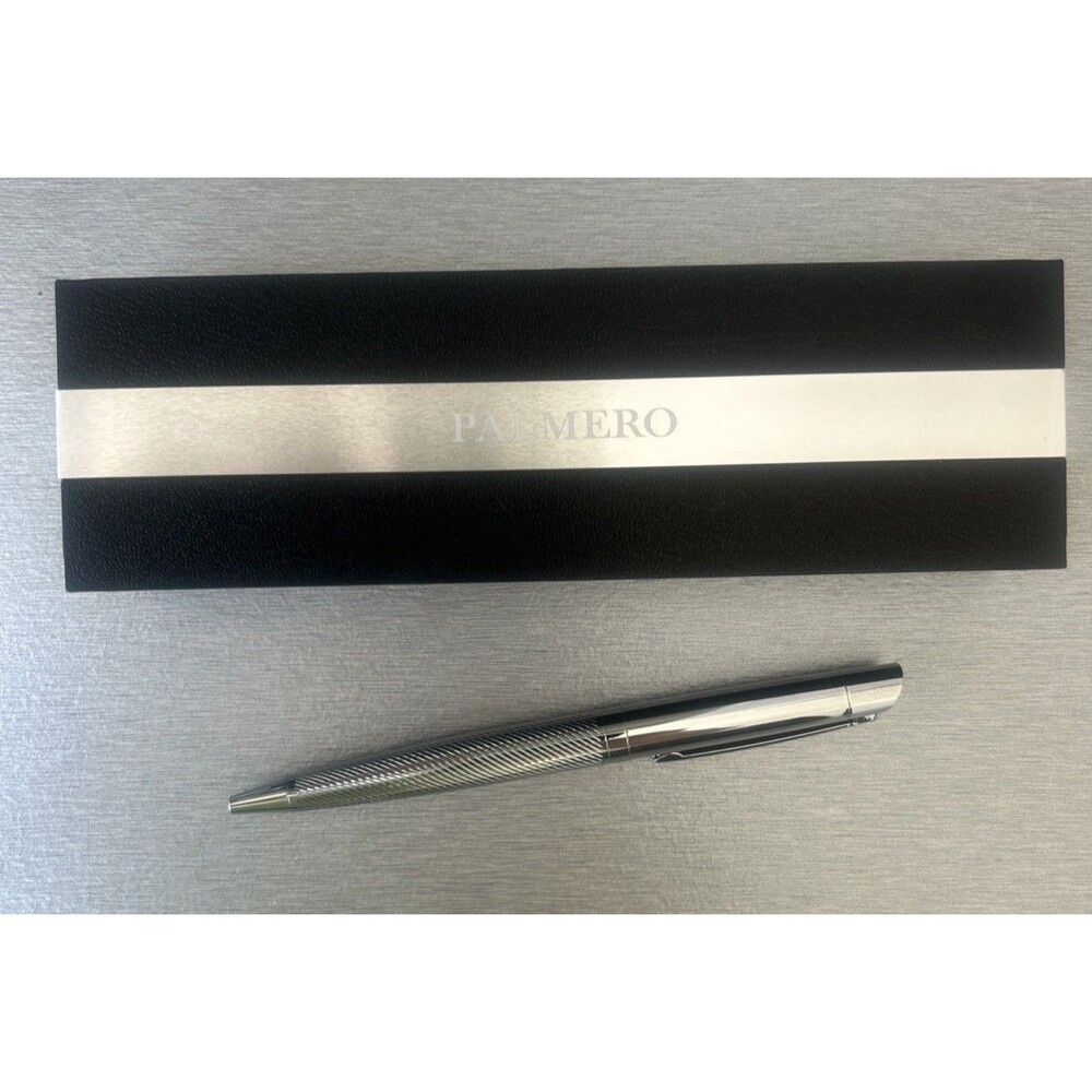 Palmero Ariosto Ballpoint Pen Fine Point 1 mm Silver Color New In Gift Box - Picture 3 of 9